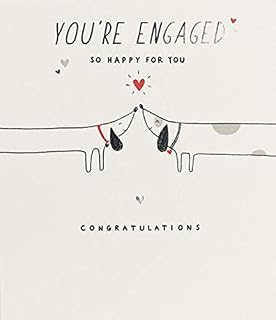 Very Tweet Engagement Congratulations Card (PL-OVE018) - Sausage Dogs - Silver Foil Finish - Illustrated Card for Both of You