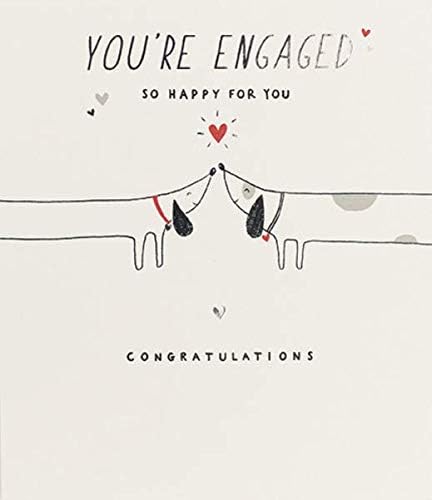 Very Tweet Engagement Congratulations Card (PL-OVE018) - Sausage Dogs - Silver Foil Finish - Illustrated Card for Both of You