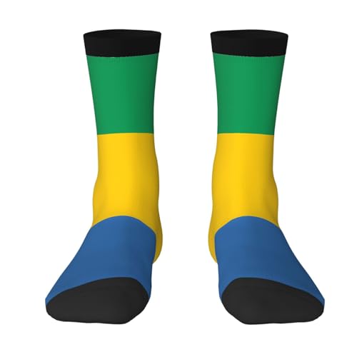 ZQYTGFDC Chaussettes longues respirantes avec motif drapeau Gabonais