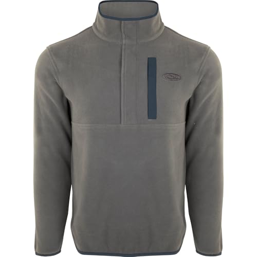 Image of Drake Waterfowl Men's Camp 2.0 Fleece Pullover | Hunting Anti-Pill Moisture Wicking 1 /4 Neck Snap Sweater with Chest Pocket