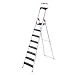 Price comparison product image Hailo TopLine L100 8050-307 Aluminium Safety Stepladder with Multifunctional Shell, Safety Holder, Platform Lock and 130 mm Extra-Deep Steps, Black, 8050-807