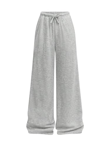 Girl's Wide Leg Baggy Sweatpants Sports Elastic Waist Long Track Pants Trousers with Pockets