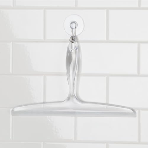 iDesign Bathroom Plastic Shower Squeegee with Wall Hook - Set of 2 - Clear - Thumbnail 5