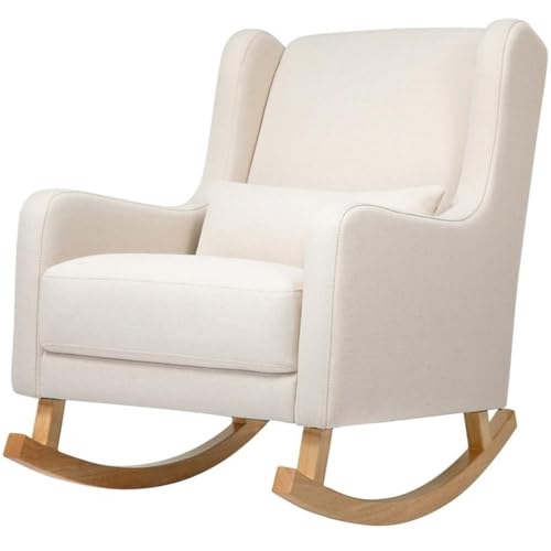 Image of Babyletto Kai Rocker in Performance Natural Eco-Twill with Light Legs, Water Repellent & Stain Resistant, Greenguard Gold and CertiPUR-US Certified