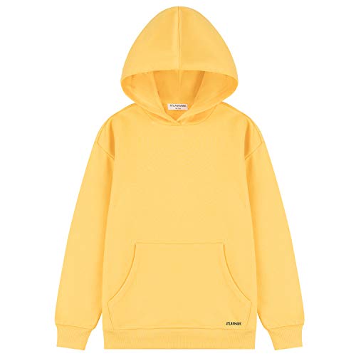 Atlanhawk Kid's Hoodie Soft Brushed Fleece Hoodies Classic Active Pullover Hooded Sweatshirt For Boys Or Girls 3-12 Years(Light Yellow,Xs) #TOP14