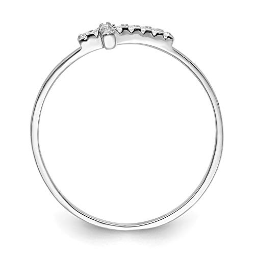 Themed Ring Band 925 White Sterling Silver Women's Flat Cubic Zirconia (CZ)2