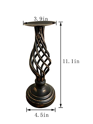 Prudance 11.1" High Metal Candle Holders For Pillar Candles,Vintage Spiral Design Candlestick Ornament For Fireplaces, Wedding Table Decorations, Christmas, Home Decor And Party Dinners. #TOP1