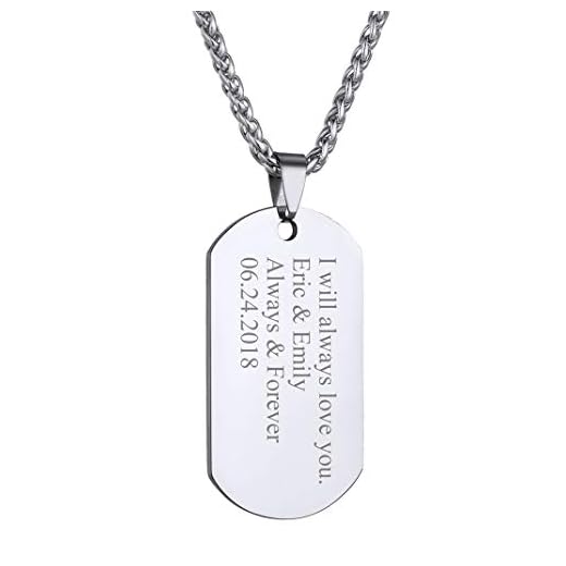 Collier Plaque Militaire Armée Personnalisable Homme Pendentif Identification Gravure Médaillon Personnalisé Prénom Chaîne Spiga 55cm Chien Dog Tag Argenté Bijoux Cadeau Noël Fête Mères Pères