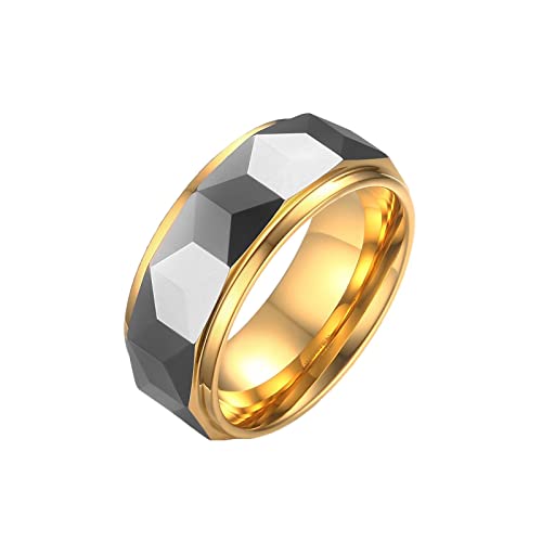 Bague carbure de tungstène AmDxD alliance bicolore anti rayures 8mm