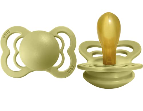 Image of BIBS Supreme Baby Pacifiers | BPA-Free Natural Rubber Pacifier | Made in Denmark | Set of 2 Soothers (Meadow, 0-6 Months)