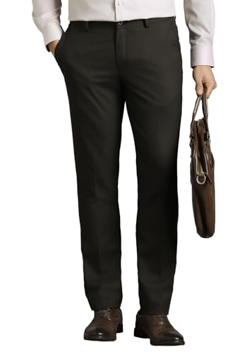 Image of Louis Philippe Men's Slim Fit Everyday Smart Wear Comfort Stretch Work Ready Solid Formal Trouser