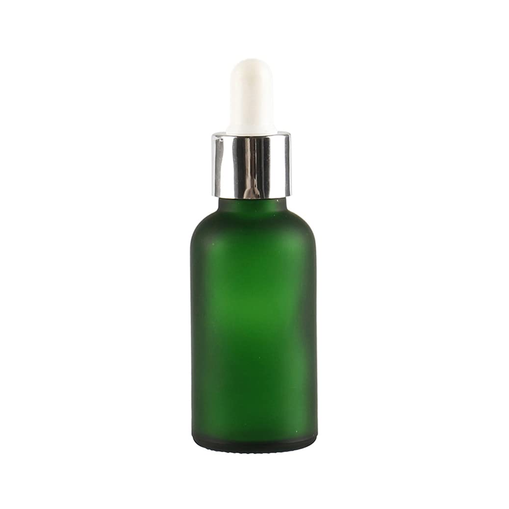 24 Pezzi Verde Opaco Bottiglie Contagocce in Vetro 30 ml, Ambra Vuoto Flaconi con Pipetta Contagocce d'argento, per Olio Essenziale, Aromaterapia con Imbuti