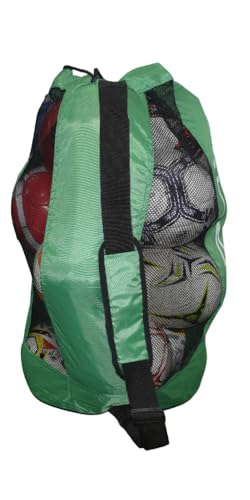 Image of SAS SPORTS Football Carry Bag (10-12 Balls) - 2 Strips -Multi -Color (Green)