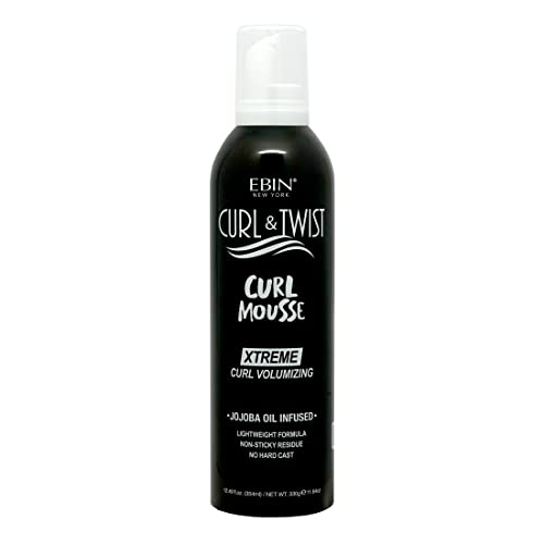 Curl & Twist Xtreme Curl Mousse Volumizing - Aceite de jojoba y lavanda infundido, añade humedad, vitamina B fortalece el cabello a una mousse suave y gruesa y antiencrespamiento