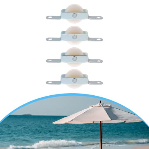 WheatThrive Polea para sombrilla de patio, soporte de cuerda para sombrilla, rodillos de puerta mosquitera, construcción de acero ABS, resistente al calor, paquete de 4 para repuesto de toldo de