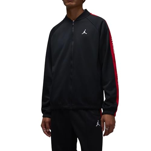 Jordan HF9339-011 Sweat pour homme Full Zip Essentials Noir, Noir / Rouge / Blanc, L