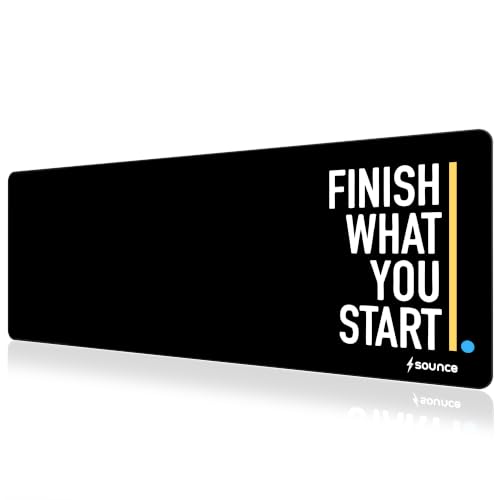 Image of Sounce Extended Mouse Pad 80 x 30 cm, Large Desk Mat with Stitched Edges, Anti-Slip Rubber Base, Water-Resistant Smooth Surface for Office, Work from Home, Laptop & PC (Jet Black)