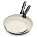 Produktbild GreenPan Rio Gesundes, Antihaft-Keramik Bratpfannen-Set 2-teilig, 20 cm & 26cm, PFAS-frei, Stay-Cool-Griff, Backofenfest bis 160°C, Spülmaschinenfest, Schwarz & Crème