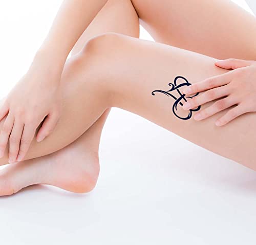 Lasting 1-2 Weeks Tattoo Juice Ink Temporary Tattoo Semi Permanent For Adults Woman Big Heart With Infinity Symbol Eternal Infinite Love Navy Blue That Look Real Men Women Chest Neck Arm (4 Sheets) #TOP5