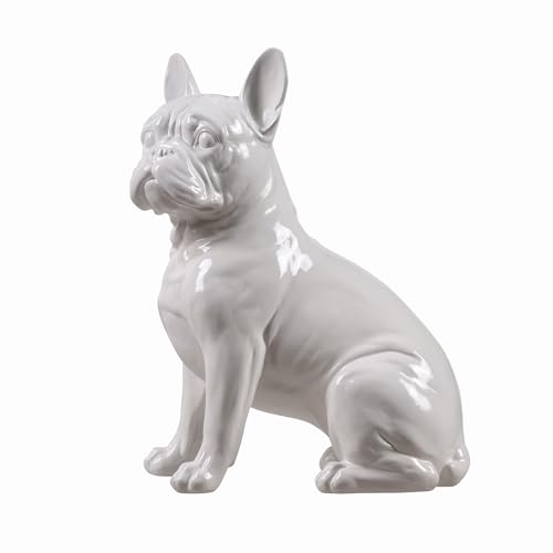 Estatua Bulldog Francés Blanca 25 cm Decoración Interior miniatura 4