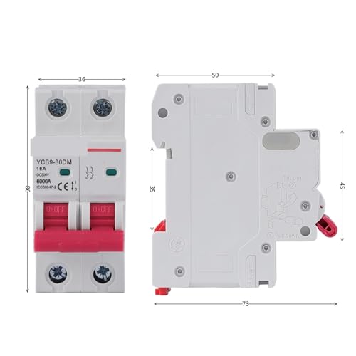 Disjoncteur 2P DC 32A compact avec pouvoir de coupure élevé 6KA - 3
