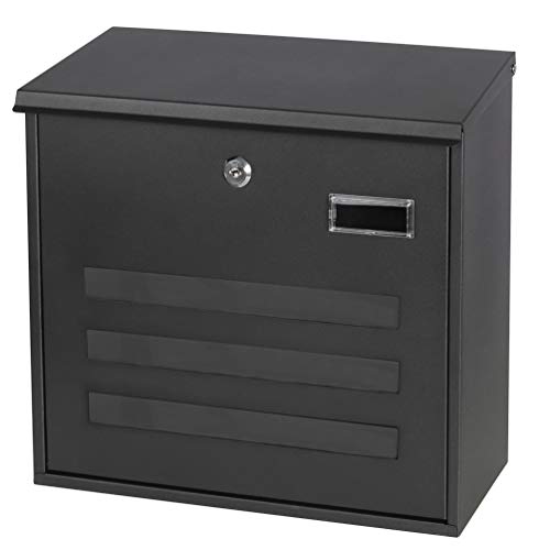 Mailboxes with Key Lock, Wall Mounted Large Capacity Mailbox, Black, 13 3 5  x 12 4 5  x 4 3 10 