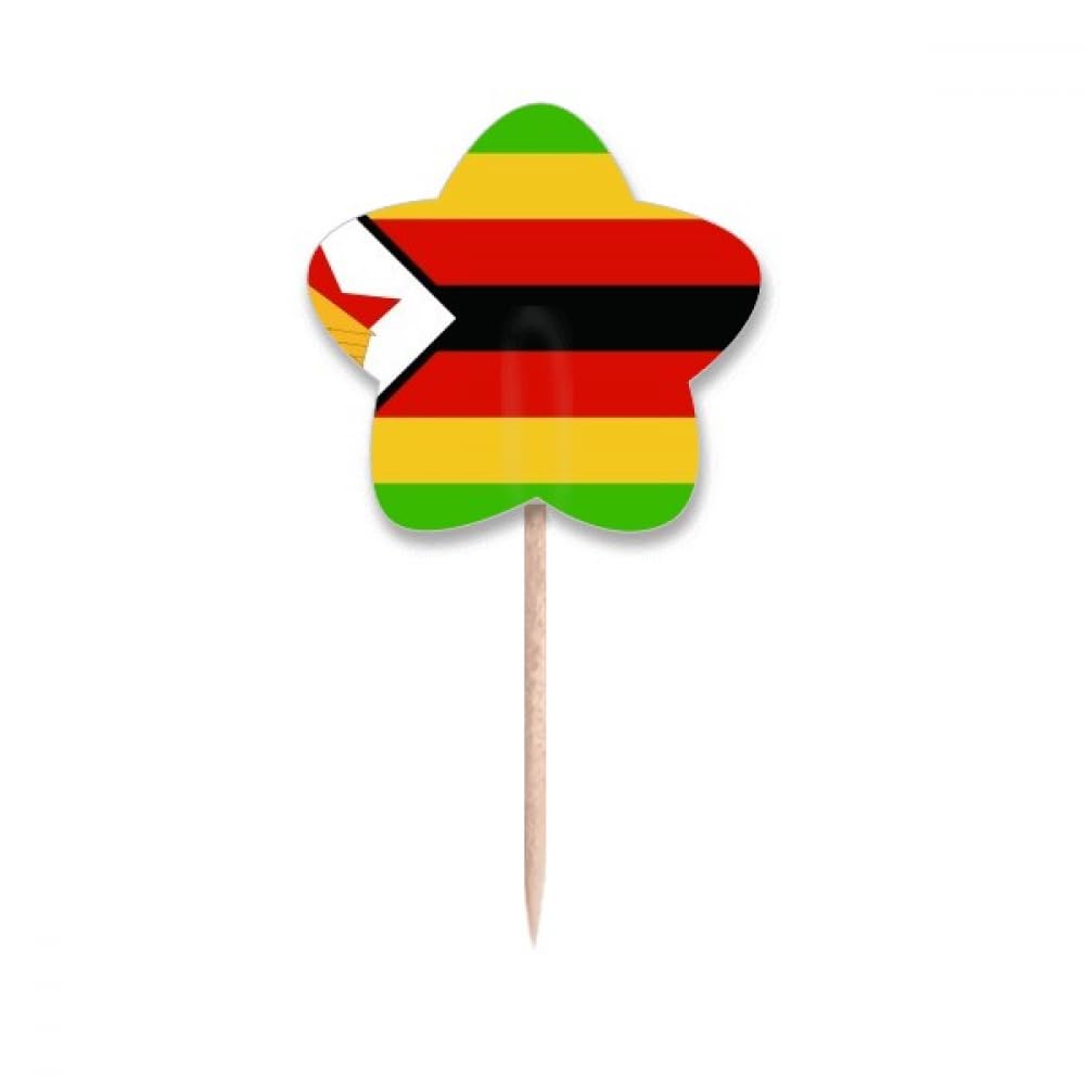Drapeau Zimbabwe cupcake picks pour soirée à thème africain