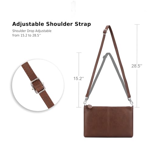 Image of befen Genuine Leather Wristlet Clutch Wallet Purses Small Crossbody Bags for Women with RFID Blocking Card Slots