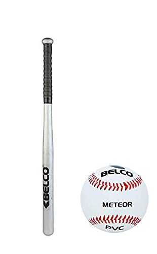 Image of Belco Competition Grade Baseball & Basebat Official Size (Silver BASEBAT + PVC Baseball)