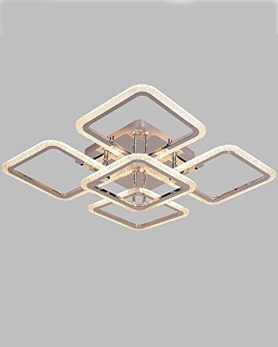 Lamparas De Techo, PlafóN Led Techo Moderna De 80 Vatios Regulables De Metal AcríLico Led De Montaje Empotrado LáMparas IluminacióN De Techo Para Dormitorio, Sala De Estar, Cocina, Comedor Cover