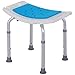 Siège de Douche réglable en Hauteur Tabouret de Douche Ergonomique Pieds antidérapants Charge Max. 136 Kg alu HDPE Blanc Bleu