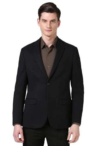 Image of Peter England Textured Knit Single-Breasted Blazers