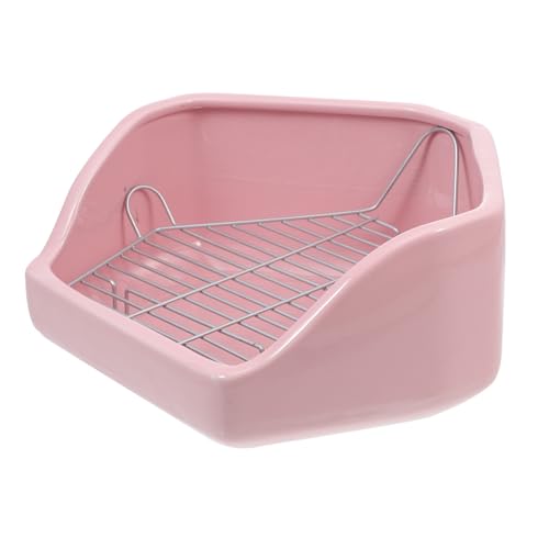Bac à litière céramique lapin extra large haut de gamme rose