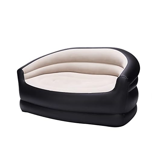 DIMAR GARDEN Inflatable Flocked Loveseat, Modern Armchair, Comfortable and Durable, Living Room and Lounge (Double Size)