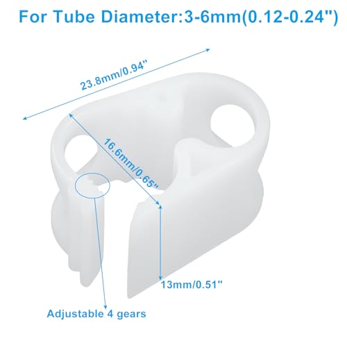Image of 5 Pcs Plastic Tubing Clamps, Adjustable Hose Shut Off Clamps for 1 /8 inch - 1 /4 inch Tube O.D., Laboratory Pinch Valve Flow Control Water Clip