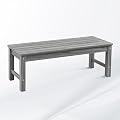 Psilvam 47" Outdoor Bench, 2-Person HDPE Backless Garden Bench (Light Grey)