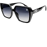 Óculos Sol Quadrado Original Feminino Proteção UV + Case Praia Verão Luxo Preto Presente Estilo