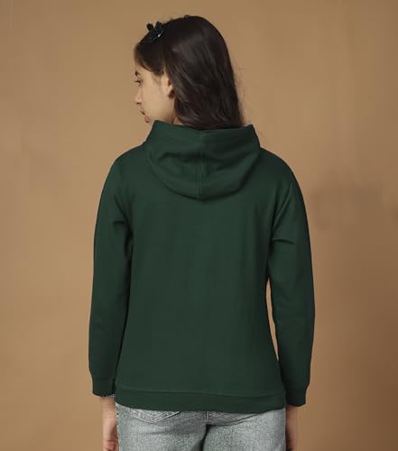 Image of KYDA KIDS Girls Cotton Hooded Neck Hoodies - Sweatshirt with Hoodies Full Sleeves Girls Winter Wear, Long Sleeve Sweatshirts for Girls - Regular Fit