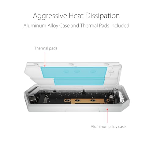 Image of ASUS ROG Strix Arion White M.2 NVMe SSD Enclosure-USB3.2 Gen 2x1 Type-C (10Gbps), Dual USB-C to C & USB-C to A, Screwdriver-Free, Thermal Pads Included, Fits PCIe 2280 /2260 /2242 /2230 M Key /B+M Key