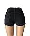 Aodrusa Womens Ripped Denim Shorts Mid Waist Sexy Short Cutoff Distressed Short Jeans Black US 12