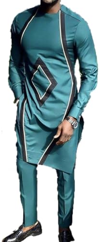Costume Dashiki homme africain : ensemble 2 pièces chemise longue pantalon pour mariage
