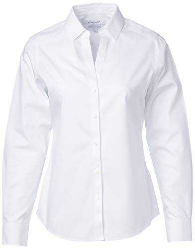 Foxcroft Women's Chrissy Non-Iron Pinpoint Shirt, White, 4