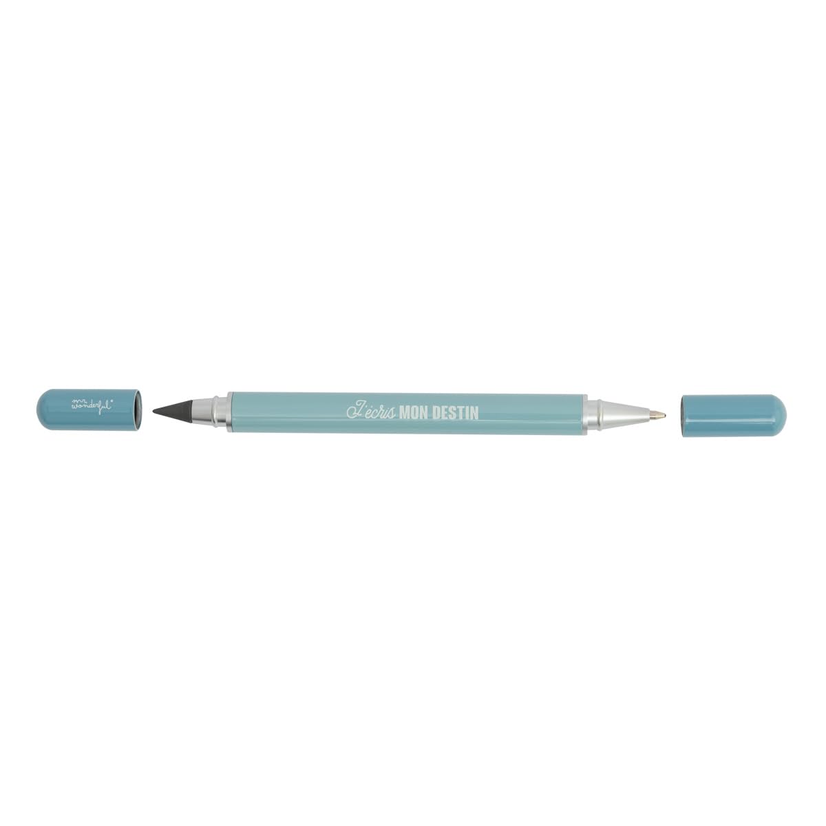 Mr.Wonderful - Bolígrafo + lápiz infinito 2 en 1 azul - Escribo mi destino 13,5 x 1 x 1 x 1
