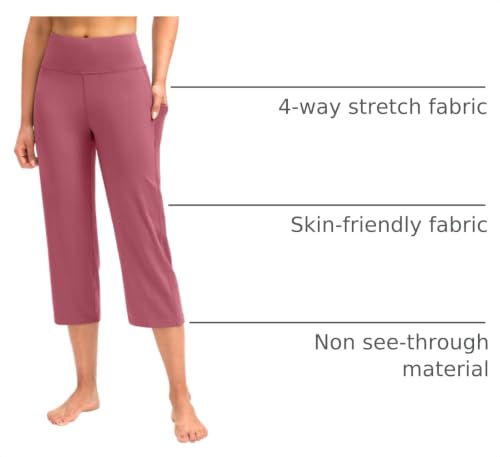 Image of G Gradual Capri Pants for Women High Waist Workout Yoga Pants with Pockets Tummy Control Leggings Crop Straight