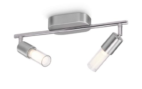 Philips Ledino Plafonnier LED Acier Brossé 2 x 5 W Chrome Mat