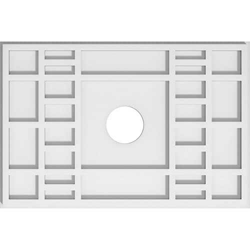 Ekena Millwork CMP20X13BX-03000 Beaux Architectural Grade PVC Contemporary Urethane Ceiling Medallions 20"W x 13 3/8"H x 3"ID x 7"C x 1"P
