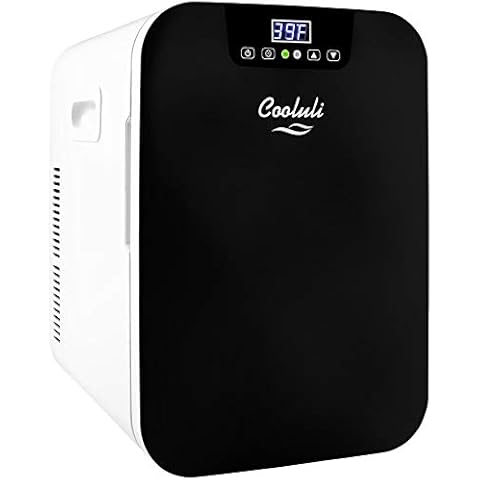 Cooluli 20 Liter Mini Fridge with Temperature Control - Black Cover