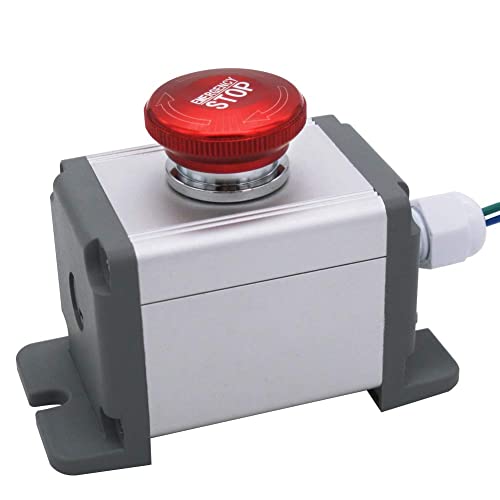 mxuteuk 22mm Edelstahl Metall verriegelung Not-Aus-Schalter 12-220V 3A 1NO 1NC Schalter Station Box mit Anschlussstecker,MXU-DT-JH Cover