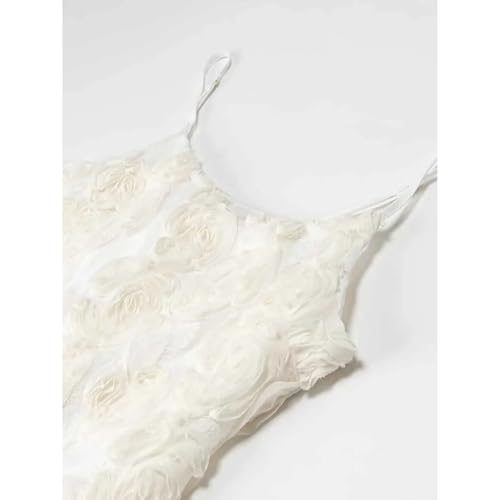 Dresses for Women European Style All Match Three Dimensional Flower Splicing Suspender Ladies Outings3