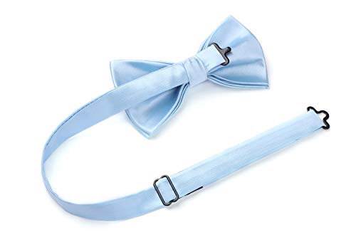 Image of HISDERN Bow Ties for Men Pretied Bowties Classic Formal Business Bow Tie Adjustable Tuxedo Bowtie for Wedding Party